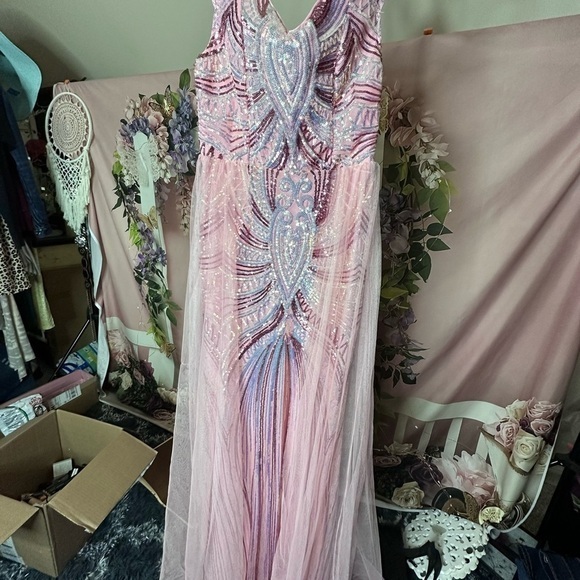 Faeriesty Dresses & Skirts - Pink Sequined Formal Gown NWT. Size Medium by Faeriesty